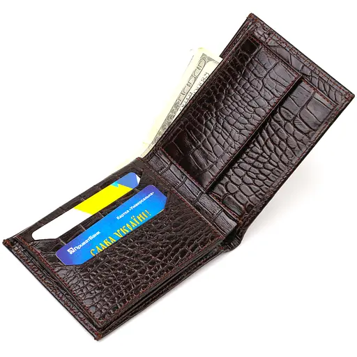 Мужской кожаный кошелек Canpellini 12х9.6х2 см acs0025591 - фото 3