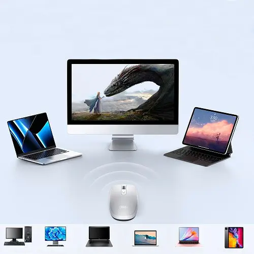 Комп'ютерна мишка XO M11 YunShen Glossy Wireless Mouse (AA batteries) Сiрий - фото 5