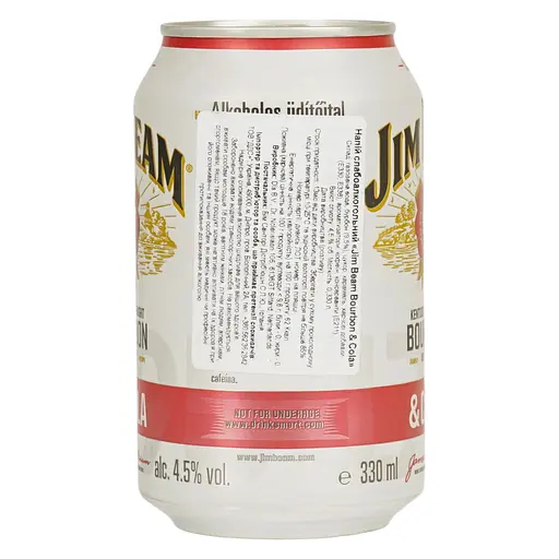Напиток слабоалкогольный Jim Beam Bourbon&Cola, 6%, 0,33 л - фото 2