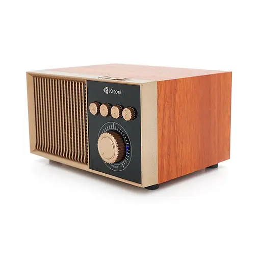 Колонка Kisonli G10 Bluetooth 5.0, 1х5W, 1200mAh, USB/TF/BT/FM/AUX, DC: 5V/1A, Brown, BOX, Q50 - фото 3