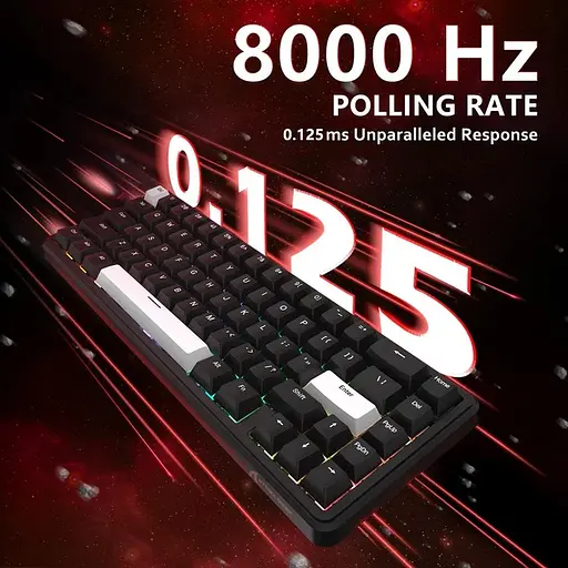 Игровая проводная магнитная клавиатура Attack Shark X65 HE / Magnetic Switch / 8К / RGB / 65% / Black - фото 3