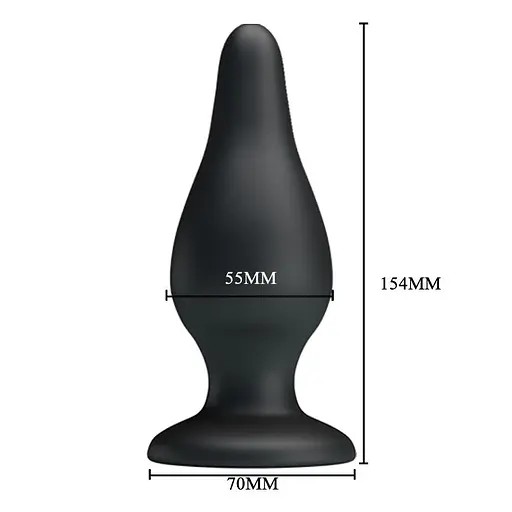 Анальна пробка Pretty Love Sturdy Silicone Anal Plug 15.4 см (чорний) - фото 5