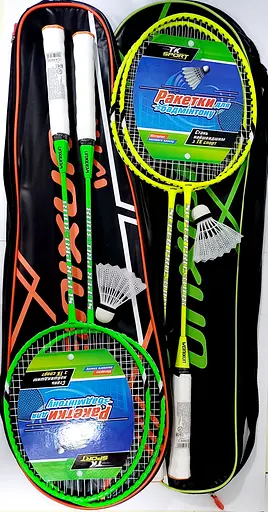 Бадмінтон C 44600 TK Sport, воланчик та 2 ракетки в чохлі (6900067446008) МІКС - фото 2