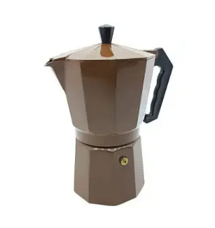 Гейзерная турка кофеварка для плиты из алюминия Domatec DT-2709 на 9 чашек кофейник гейзерного типа Коричневая - фото 2
