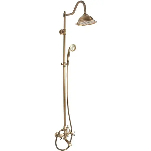 Душевая система Rea Bergamo antique bronze с изливом REA-P5002, Бронза - фото 1