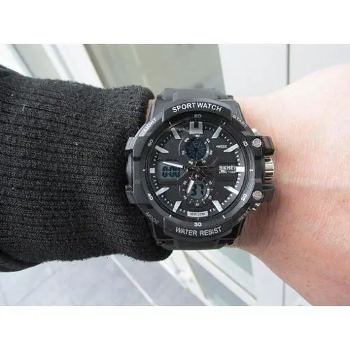 Чоловічий спортивний годинник Skmei 0990 Resist Чорний - фото 8