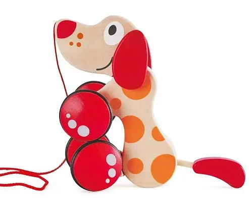 Дерев'яна каталка Hape Песик E0347 Іграшка для прогулянок - фото 2