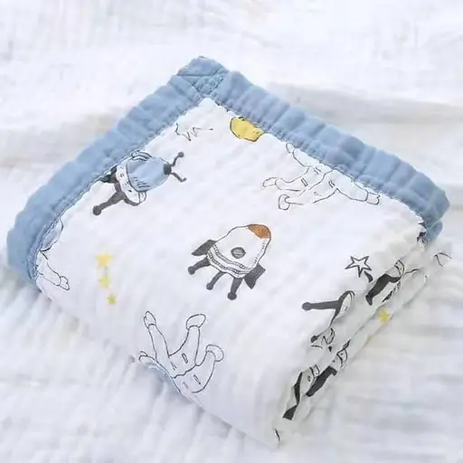 Плед дитячий мусліновий OldBro 100х110 см з красивим принтом Astronaut - фото 1