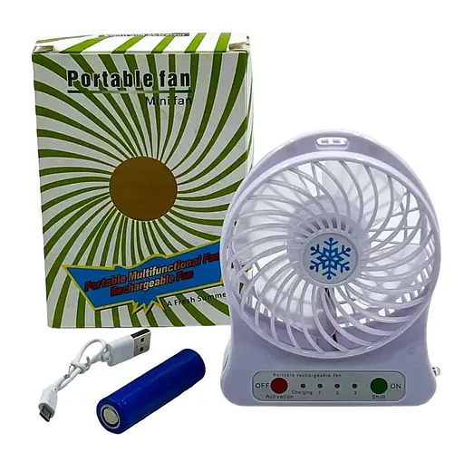 Портативный вентилятор на аккумуляторе Portable Mini Fan WX-6501 аккумуляторный мини вентилятор USB - фото 3