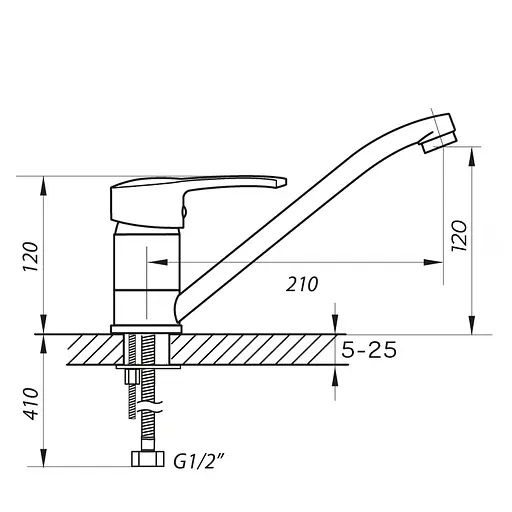 Змішувач для кухні Zerix PED-A 181 ZX0059 Хром - фото 2