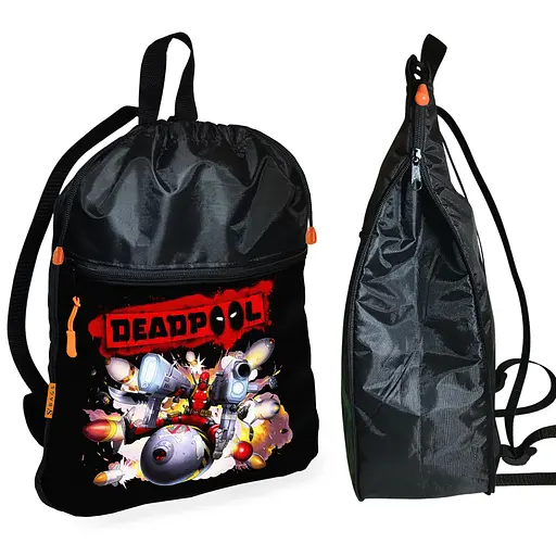 Рюкзак-мешок для обуви,спортивной формы Дэдпул детская сумка для сменки с расширителем (01238)