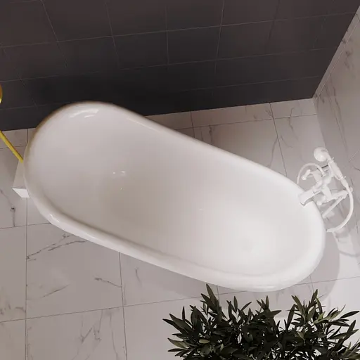 Ванна отдельностоящая глянцевая Amdcon Symphony 167x78 белая из литого камня белые ножки SYMFONYA_167_HL Белый - фото 2