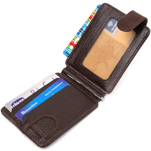 Мужской кожаный кошелек Canpellini 10.5х8х1 см acs0025587 - фото 5