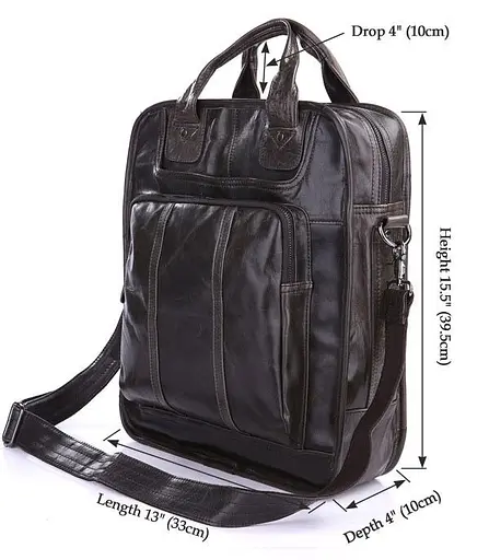 Чоловіча шкіряна сумка Vintage 33х39,5х10 см sum0012457 - фото 6