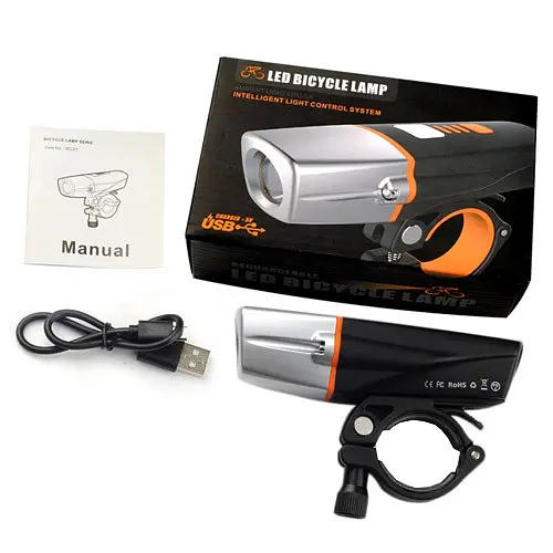Велосипедний ліхтар BC21Pro-L2 датчик світла + microUSB + 6 режимів - фото 6