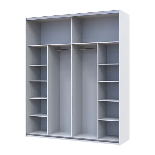 Шкаф купе Doros G-Caiser Белый/Белый 2 ДСП / 3 части 200х60х240 (42005227) - фото 2