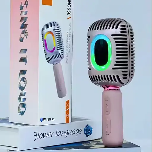 Караоке Мікрофон-колонка KMC650 Pink - фото 2