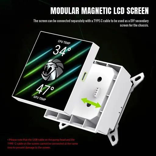 СВО GameMax Glacier 240 LCD White (GLACIER 240 LCD WH) - фото 13