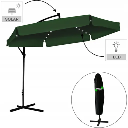 Садовый зонт GardenLine GAO1510 с LED подсветкой Green [144769] - фото 5