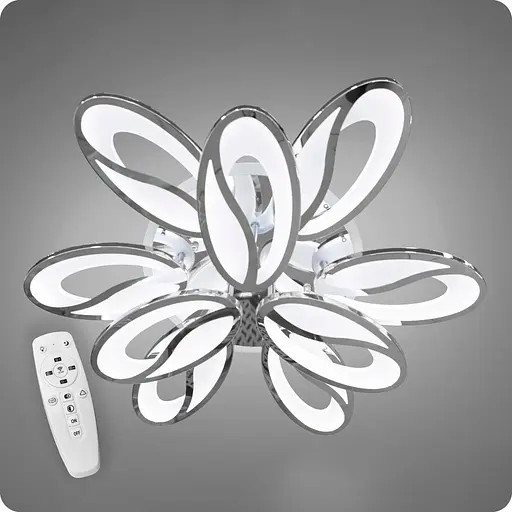 Люстра світлодіодна 517 Dlight 3color з пультом 150Вт Хром (01990) - фото 1