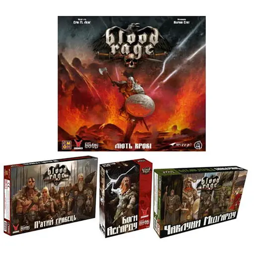 Настільна гра Geekach Games Лють крові з доповненнями П'ятий гравець + Боги Асґарду + Чаклуни Мідґарду (укр.) (GKCH151BR+3) - фото 1