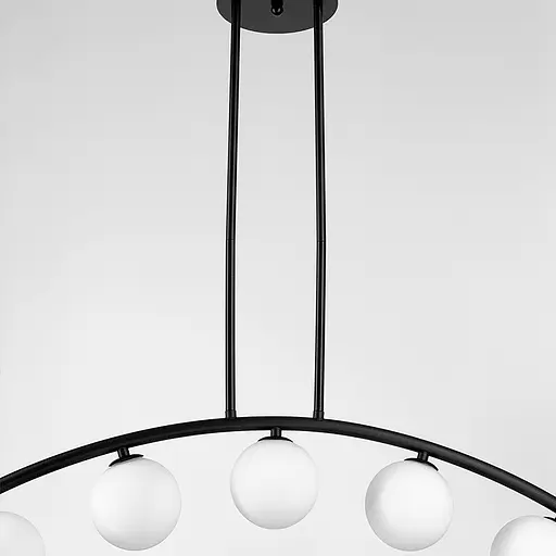 Черная люстра-дуга на 9 белых плафонов Line.F MJ 80/9 BK - фото 4