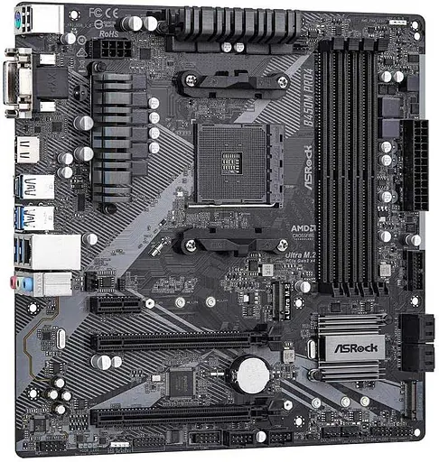 Материнская плата AsRock B450M Pro4 R2.0 (B450M Pro4 R2.0) (Socket AM4, AMD B450, Micro-ATX) - фото 2
