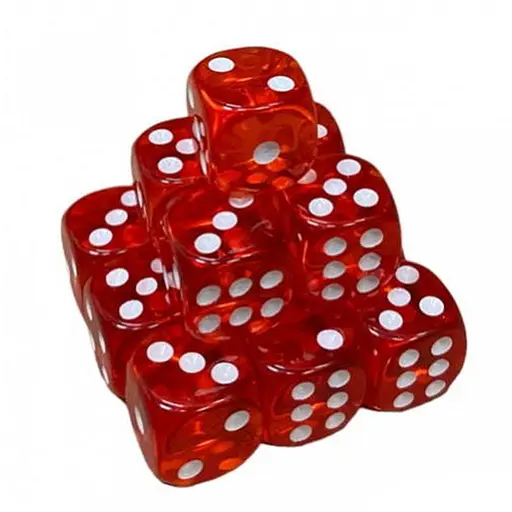 Настольная игра Games 7 Days Кубик D6 прозрачный с точками (красный) , 1 шт. (g7dtransd6dotsred) - фото 1