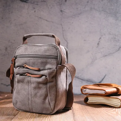 Компактна чоловіча сумка із щільного текстилю 15х20х8 см Vintage 15х20х8 см sum0021435 - фото 18