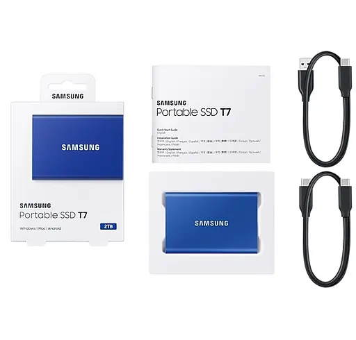 Накопичувач зовнішній SSD 2.5 USB 2.0TB Samsung T7 Indigo Blue (MU-PC2T0H/WW) - фото 6