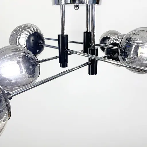 Люстра стельова в хромованому корпусі на 8 графітових плафонів Ø 85 см | Арт. 51797/8 CH+BK+GR | Line F - фото 3