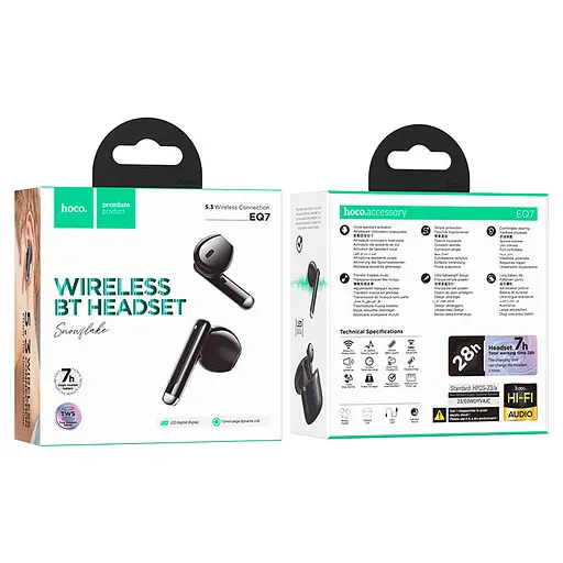 Бездротові навушники HOCO EQ7 Snowflake true wireless BT headset Black - фото 4
