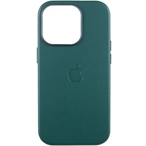 Шкіряний чохол Leather Case (AAA) with MagSafe and Animation для Apple iPhone 14 Pro (6.1) Forest Green - фото 1