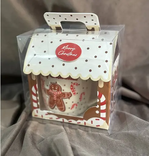 Кружка новогодняя Рождественское печенье керамика в подарочной упаковке 350 мл Белая - фото 6