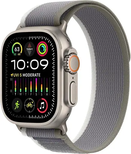 Смарт-годинник Apple Watch Ultra 2 GPS + Cellular 49mm Titanium Case with Green/Gray Trail Loop - M/L (MRF43) - фото 3
