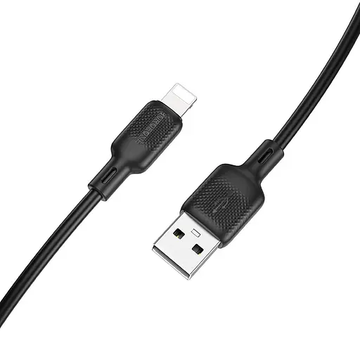 Дата кабель Borofone BX113 Lenny USB to Lightning 2.4A (2m) Black - фото 4