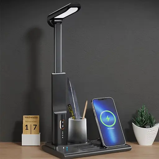 Лампа настільна TheGeneral HaloFlow з бездротовою зарядкою чорна (40041719-01) - фото 6