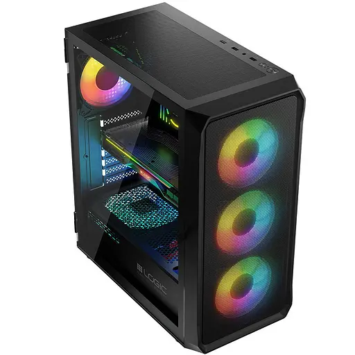 Корпус LogicConcept PORTOS MESH+GLASS ARGB fans 4x120mm BLACK без БЖ ATX - фото 10