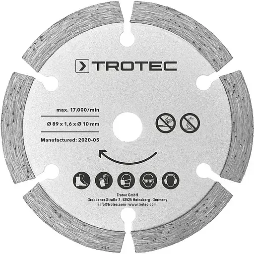 Диск отрезной алмазный Trotec 2 Diamond 89 х 10 х 1.8 мм 2 шт. (DAS302850) - фото 2