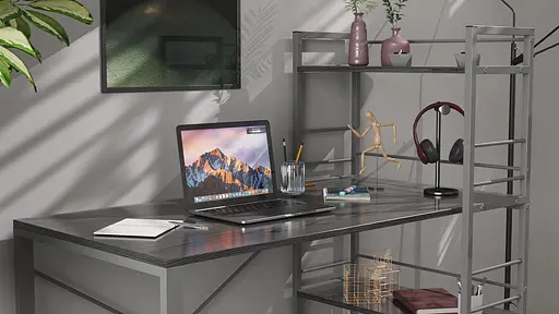 Письменный стол Ferrum-decor Серии Конект с этажеркой 75x120x60 серый ДСП Сосна Кембра 16мм (FRD-104235) - фото 7