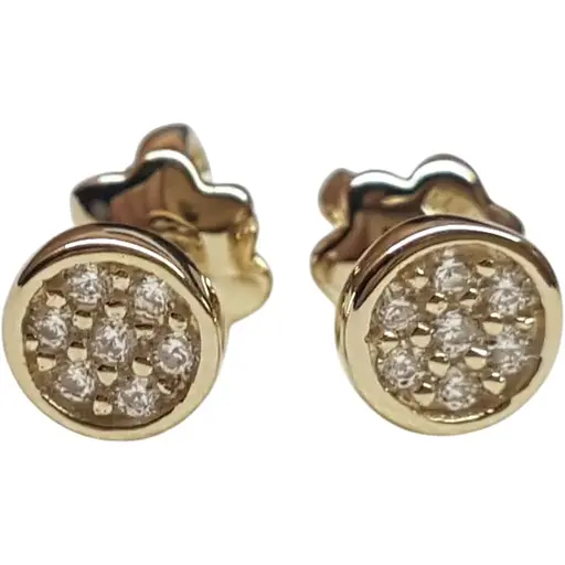 Золоті сережки-пуссети Qvaliz з фіанітами. 602-00102