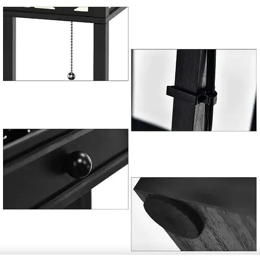 Підлогова лампа Costway Leon торшер з розеткою та USB чорний - фото 4