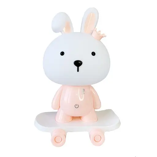 Нічник дитячий «Зайчик на скейті» MGZ-1407(Pink) живлення від USB