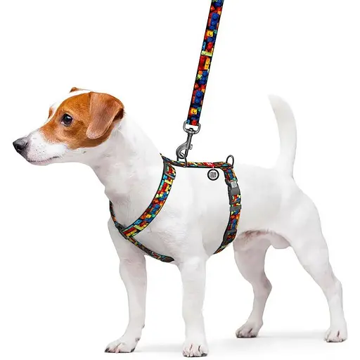 Шлея для собак Waudog анатомічна H-подібна Nylon з QR-паспортом Блоки S1.5х30-45 см - фото 3