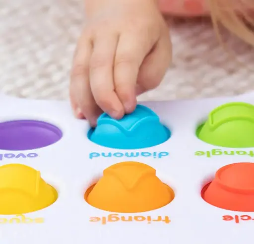 Сенсорна розвиваюча іграшка Dimpl Duo Fat Brain Toys F208EN Колір Форма Брайль - фото 3