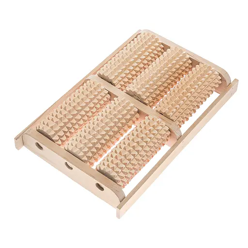 Массажер для ног деревянный зубчатый на 6 роликов 28.5х18х5 см, Woodly 84166 - фото 3