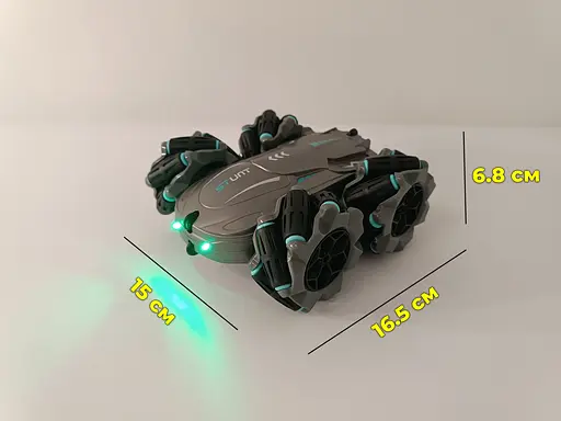 Радиоуправляемая машина Stunt Elves. Разворот на 360. Оборотень трюковый. Вездеход на пульте. Серебристый - фото 11