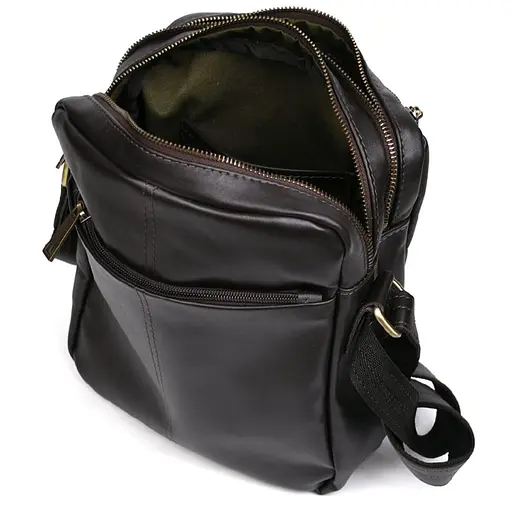 Кожаная сумка мессенджер Tarwa из кожи Наппа 24х26х7 см sum0028352 - фото 5