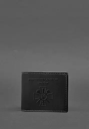 Кожаная обложка для удостоверения министерства обороны Черная - фото 2