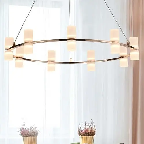 Современная подвесная люстра с миниатюрными плафонами Line.F Диаметр 55 см - фото 1